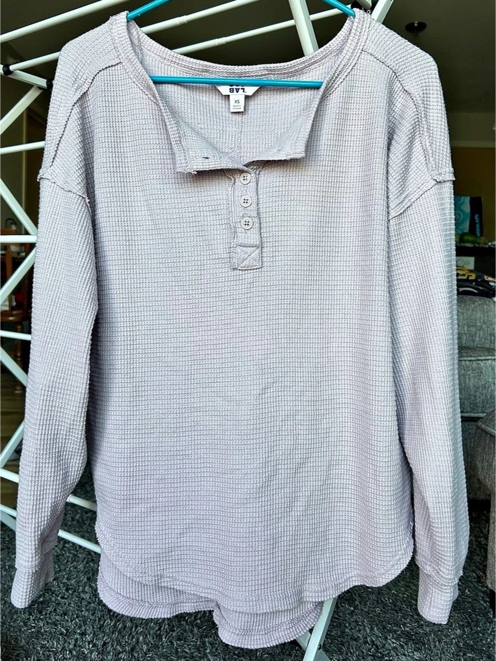 LAB JOY Checkered Long Sleeve Tunic in Pink XS Like New